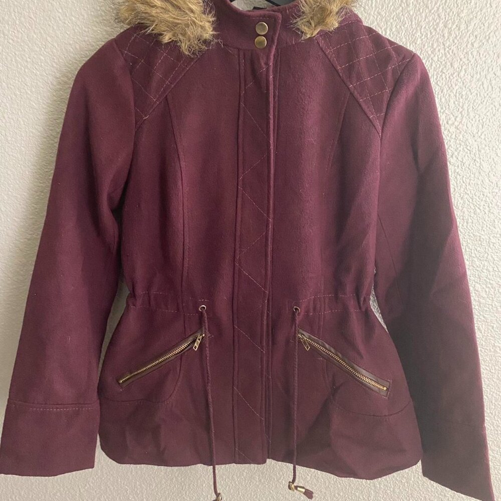 Windsor Women's Burgundy Jacket Peacoat
